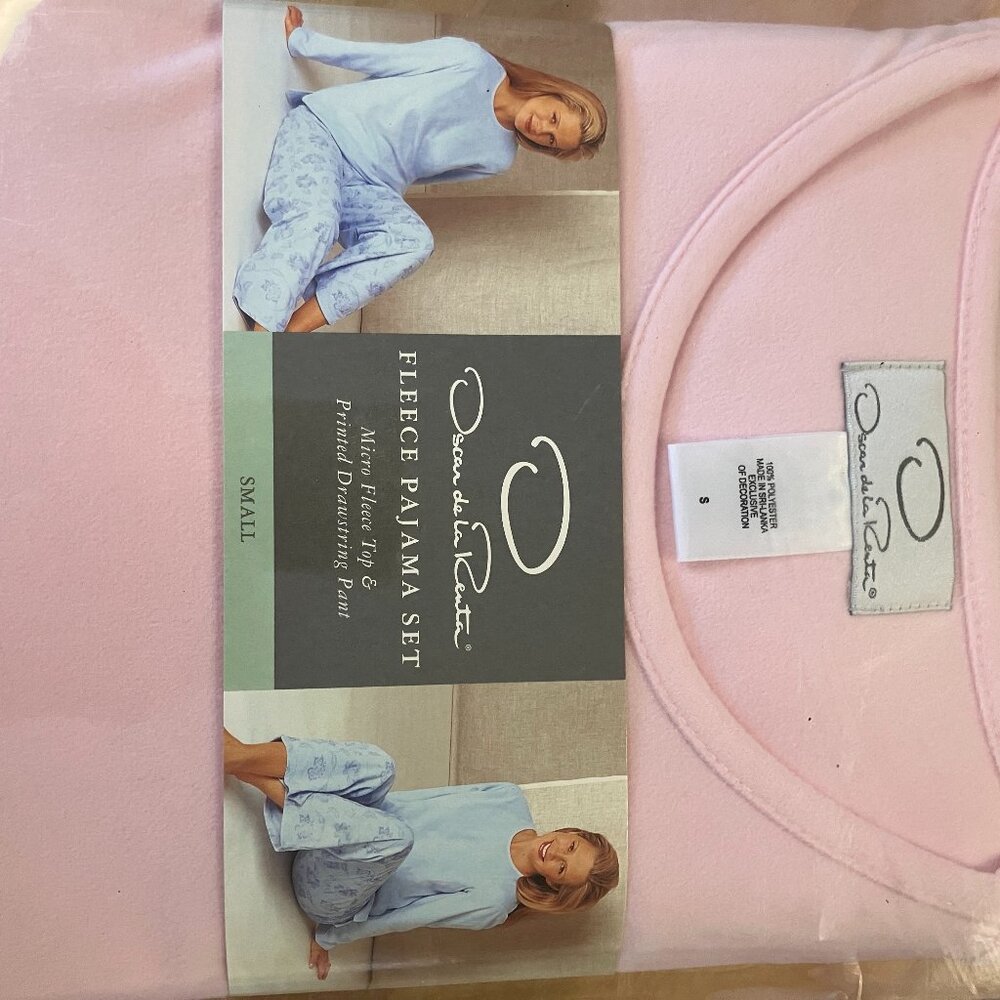 Oscar de La Renta ~ Fleece Pajama Set ~ Women's ~ Size Small ~ Pink